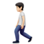 Person Walking: Light Skin Tone emoji on Apple