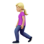 Apple üzerinde Yürüyen kadın: orta açık cilt tonu emojisi