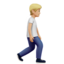 Emoji Pejalan kaki: ton kulit sederhana cerah dan menghadap kanan pada Apple