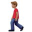 Man Walking: Medium Skin Tone emoji on Apple