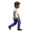 Person Walking Facing Right: Medium-Dark Skin Tone emoji on Apple