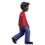 Man Walking Facing Right: Dark Skin Tone emoji on Apple