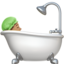 Person Taking Bath: Medium Skin Tone emoji on Apple