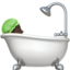 Emoji Persona che fa il bagno: carnagione scura su Apple