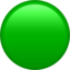 Groene cirkel-emoji op Apple
