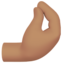 Zusammengedrückte Finger: mittlere Hautfarbe-Emoji auf Apple