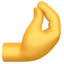 Apple üzerinde Kıstırma hareketi yapan parmaklar emojisi