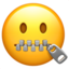 Zipper-Mouth Face emoji on Apple