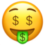 Money-Mouth Face emoji on Apple
