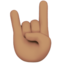 Sign of the Horns: Medium Skin Tone emoji on Apple