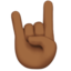 Emoji Simbol tanduk: ton kulit sederhana gelap pada Apple