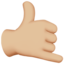 Emoji Mano con gesto di chiamata: carnagione abbastanza chiara su Apple