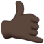 Emoji Mano con gesto di chiamata: carnagione scura su Apple