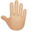 Raised Back of Hand: Medium-Light Skin Tone emoji on Apple