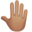 Erhobene Hand von hinten: mittlere Hautfarbe-Emoji auf Apple