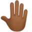 Apple üzerinde Elinin tersini kaldırma: orta koyu cilt tonu emojisi