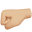 Emoji Pugno a sinistra: carnagione abbastanza chiara su Apple