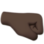 Right-Facing Fist: Dark Skin Tone emoji on Apple