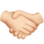 Handshake: Light Skin Tone emoji on Apple