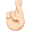 Crossed Fingers: Light Skin Tone emoji on Apple
