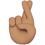 Crossed Fingers: Medium Skin Tone emoji on Apple