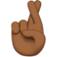 Emoji Dita incrociate: carnagione abbastanza scura su Apple