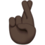 Crossed Fingers: Dark Skin Tone emoji on Apple