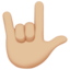 Love-You Gesture: Medium-Light Skin Tone emoji on Apple