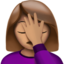 Emoji Donna esasperata: carnagione olivastra su Apple