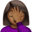 Woman Facepalming: Medium-Dark Skin Tone emoji on Apple