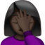 Woman Facepalming: Dark Skin Tone emoji on Apple