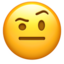 Face with Raised Eyebrow emoji on Apple