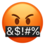 Gesicht mit Symbolen über dem Mund-Emoji auf Apple