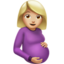 Emoji Wanita hamil: warna kulit cerah-sedang di Apple