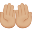 อีโมจิ แบสองมือ: โทนผิวสีขาวเหลือง บน Apple