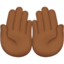 Emoji Mani unite in alto: carnagione abbastanza scura su Apple