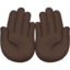 Handflächen nach oben: dunkle Hautfarbe-Emoji auf Apple