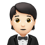 Person in Tuxedo: Light Skin Tone emoji on Apple