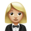 Emoji Femme en smoking : peau moyennement claire sur Apple