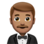 Emoji Uomo in smoking: carnagione olivastra su Apple