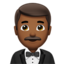 อีโมจิ ผู้ชายใส่ทักซิโด้: โทนผิวสีแทน บน Apple