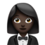 Emoji Femme en smoking : peau foncée sur Apple