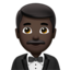 Mann im Smoking: dunkle Hautfarbe-Emoji auf Apple