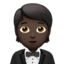 Person in Tuxedo: Dark Skin Tone emoji on Apple