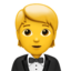 Person im Smoking-Emoji auf Apple
