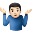 Man Shrugging: Light Skin Tone emoji on Apple