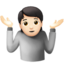 Schulterzuckende Person: helle Hautfarbe-Emoji auf Apple