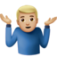 Man Shrugging: Medium-Light Skin Tone emoji on Apple