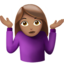 Schulterzuckende Frau: mittlere Hautfarbe-Emoji auf Apple