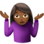 Woman Shrugging: Medium-Dark Skin Tone emoji on Apple
